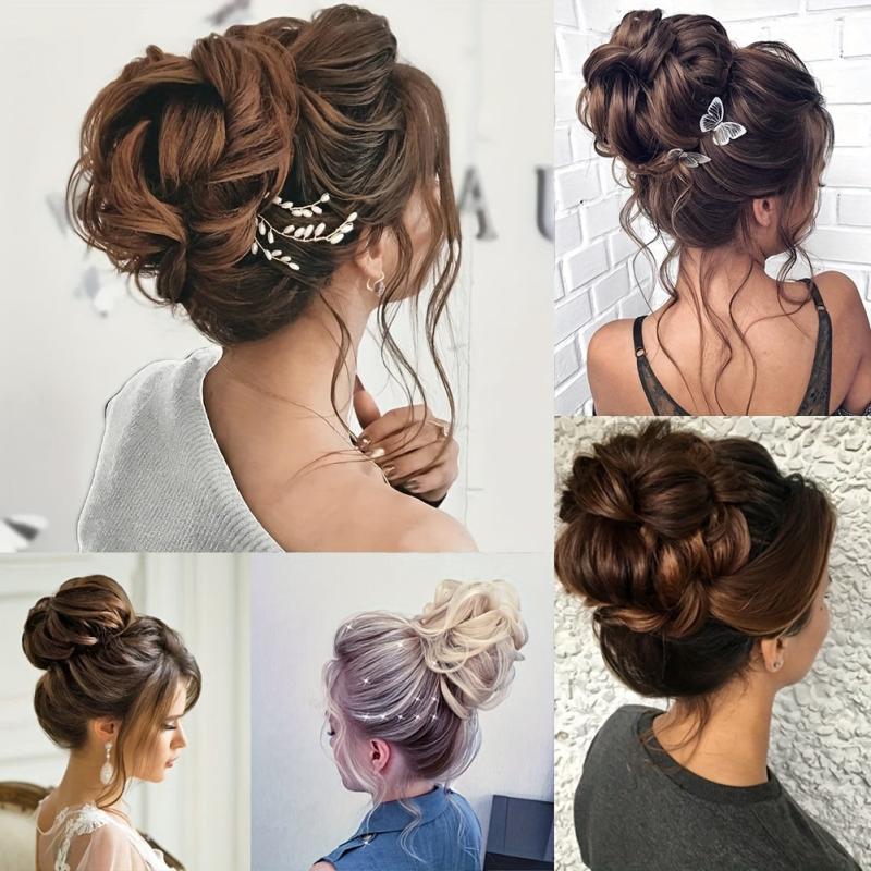 Messy Bun Hair Piece for Women Synthetic Wavy Chignon Ponytail