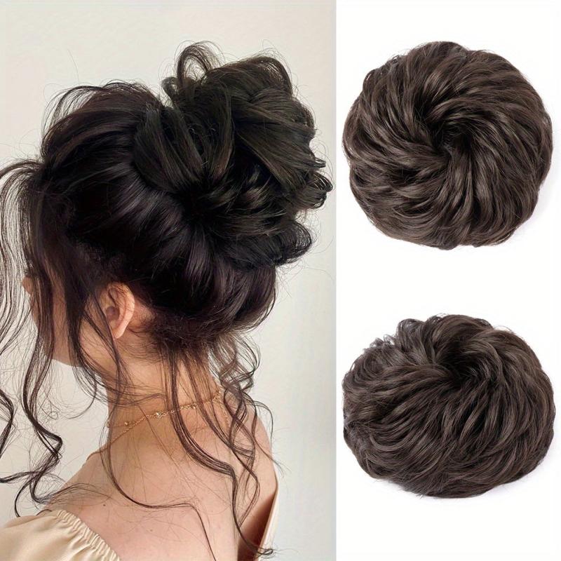 Messy Bun Hair Piece for Women Synthetic Wavy Chignon Ponytail