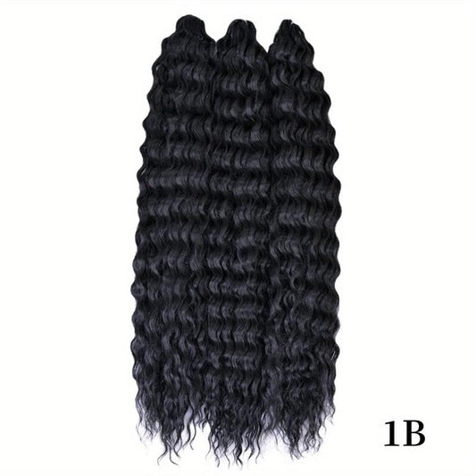 3pcs Long Curly Twist Crochet Hair Extensions Synthetic Fiber Water Wav