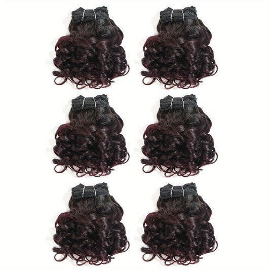 6 Pcs Brazilian Human Hair Weave Bundles Curly Hair Extensions