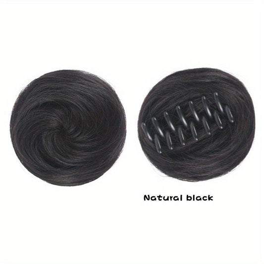 Curly Hair Extensions Claw Clip In Hair Bun Synthetic Ponytail Piece