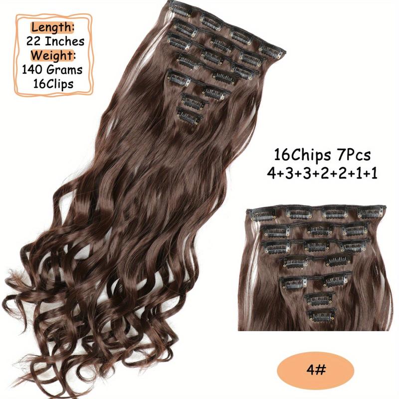 7 Piece Curly Clip In Hair Extensions Set 16 Clips