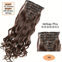 7 Piece Curly Clip In Hair Extensions Set 16 Clips
