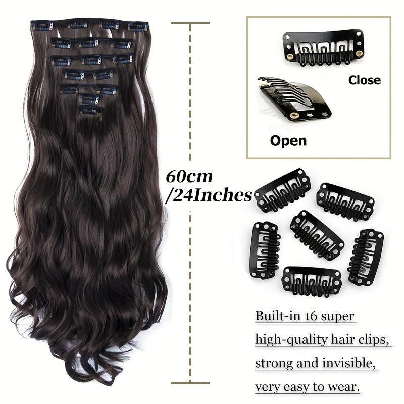 7 Piece Curly Clip In Hair Extensions Set 16 Clips