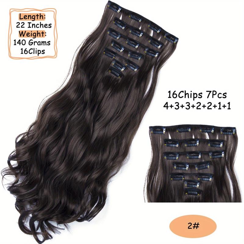 7 Piece Curly Clip In Hair Extensions Set 16 Clips