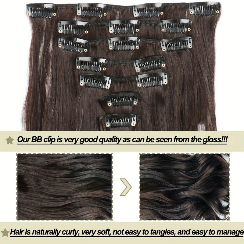 7 Piece Curly Clip In Hair Extensions Set 16 Clips