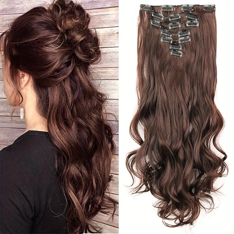7 Piece Curly Clip In Hair Extensions Set 16 Clips