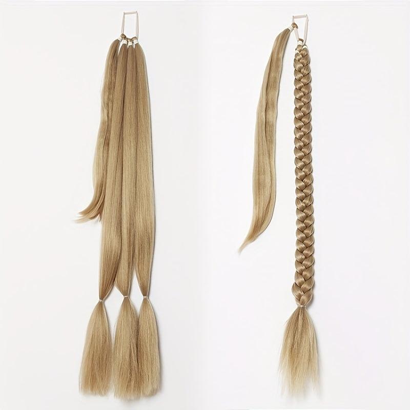 Long Braid Ponytail Extensions Straight Wrap Around Ponytail Hair