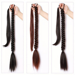 Long Braid Ponytail Extensions Straight Wrap Around Ponytail Hair