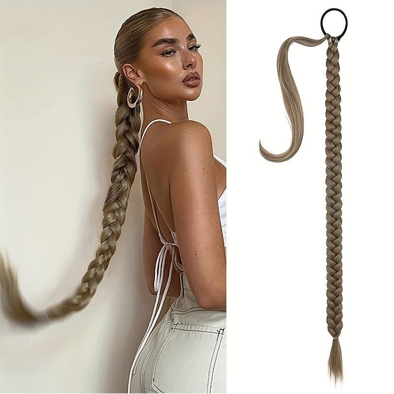 Long Braid Ponytail Extensions Straight Wrap Around Ponytail Hair