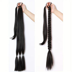 Long Braid Ponytail Extensions Straight Wrap Around Ponytail Hair