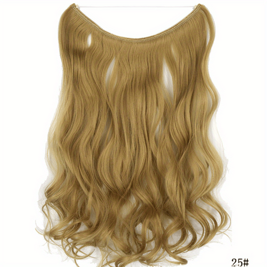 Long Curly Wavy Hair Extensions with Fish Line for Women Girls