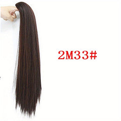 Long Synthetic Hair Extensions Straight Ponytail Clip Natural Looking Hairpieces