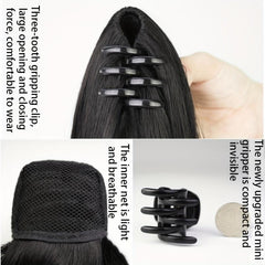 Long Synthetic Hair Extensions Straight Ponytail Clip Natural Looking Hairpieces