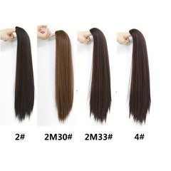 Long Synthetic Hair Extensions Straight Ponytail Clip Natural Looking Hairpieces