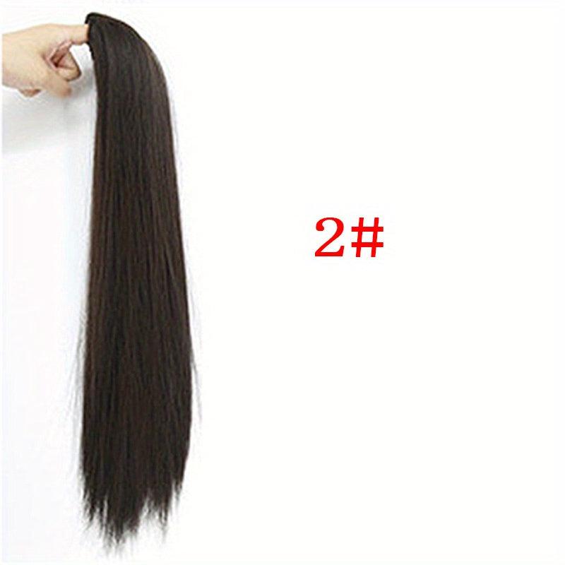 Long Synthetic Hair Extensions Straight Ponytail Clip Natural Looking Hairpieces