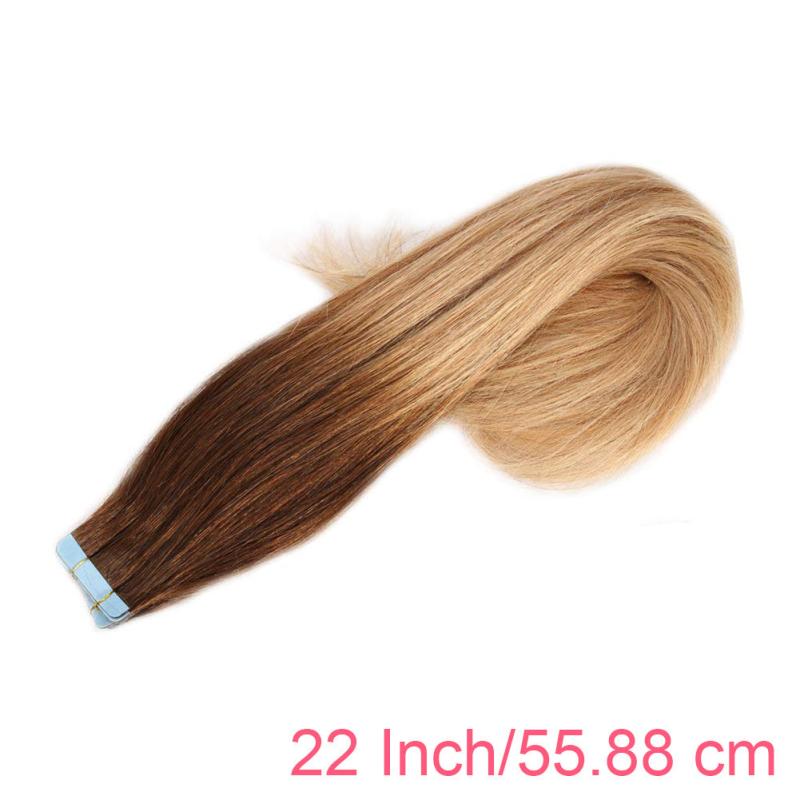 20pcs Tape In Hair Extensions 4T27 50Gram 20Pcs Double Weft Seamless Straight