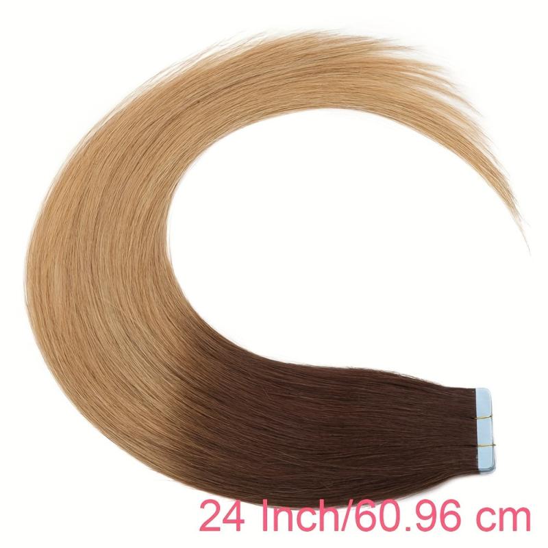 20pcs Tape In Hair Extensions 4T27 50Gram 20Pcs Double Weft Seamless Straight