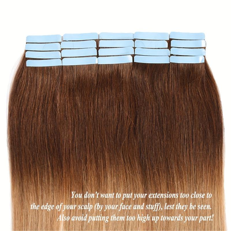 20pcs Tape In Hair Extensions 4T27 50Gram 20Pcs Double Weft Seamless Straight