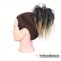 Messy Straight Hair Bun Extensions Chignon Scrunchy