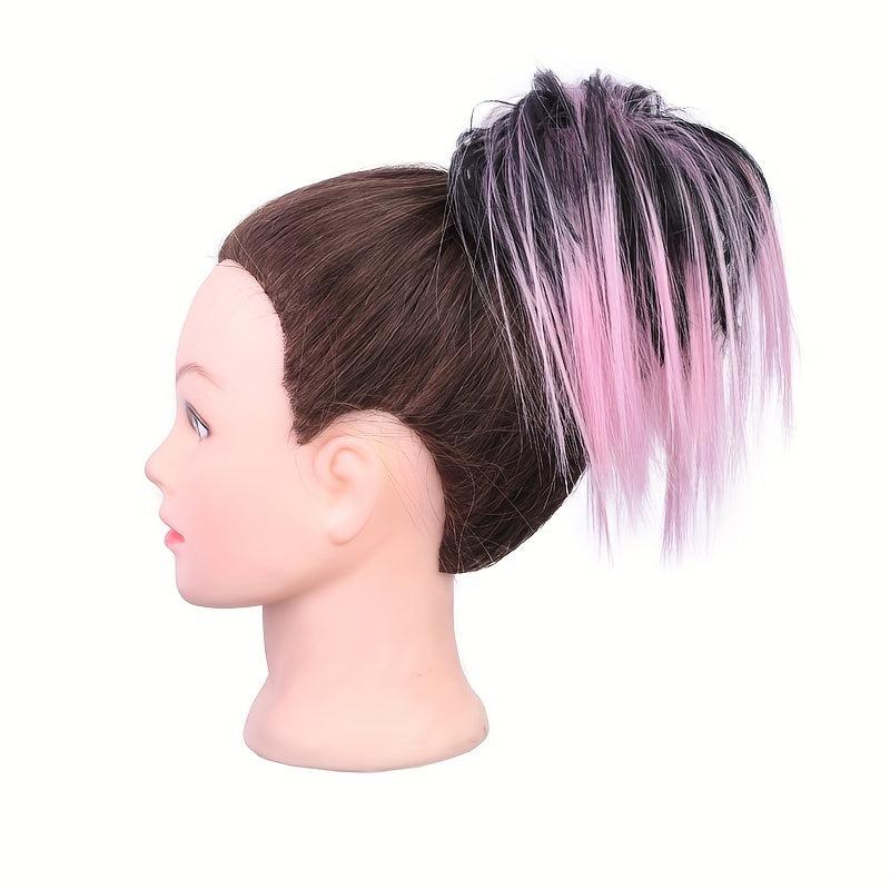 Messy Straight Hair Bun Extensions Chignon Scrunchy
