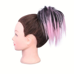 Messy Straight Hair Bun Extensions Chignon Scrunchy