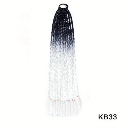 Rainbow Braided Wig Hair Extensions for Women/Girls