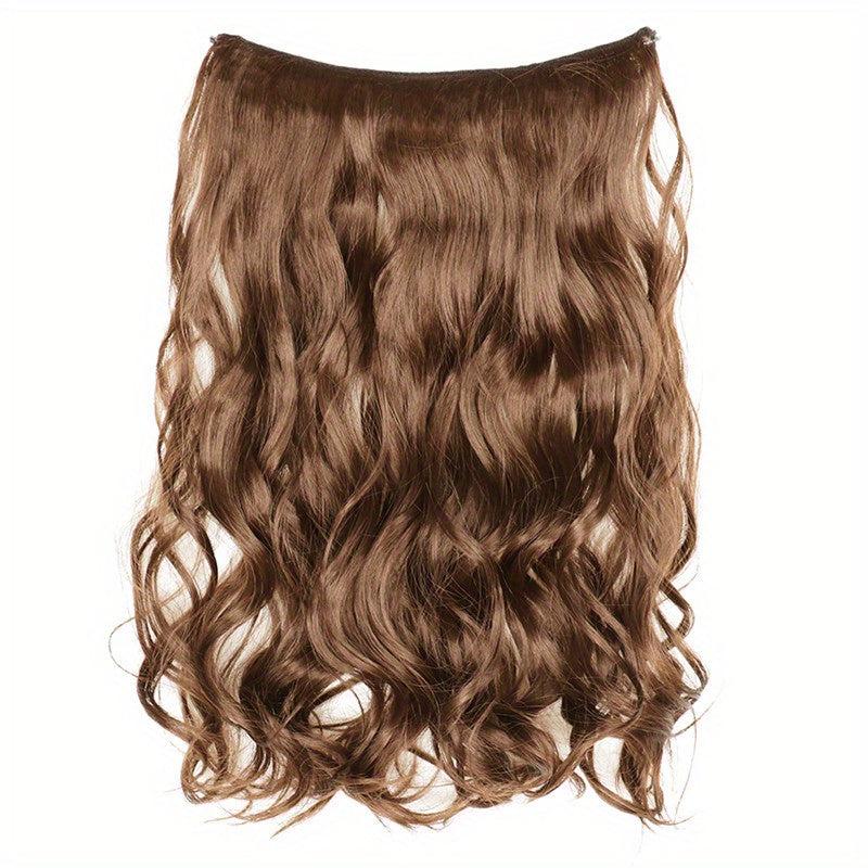 Invisible Wire Hair Extensions Transparent Headband Curly Wavy Hairpiece