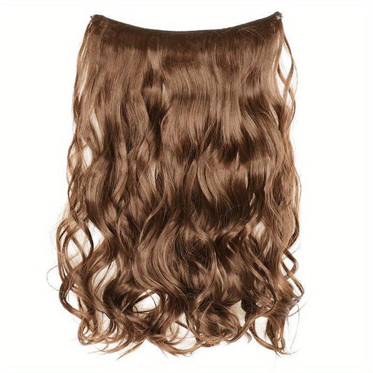 Invisible Wire Hair Extensions Transparent Headband Curly Wavy Hairpiece
