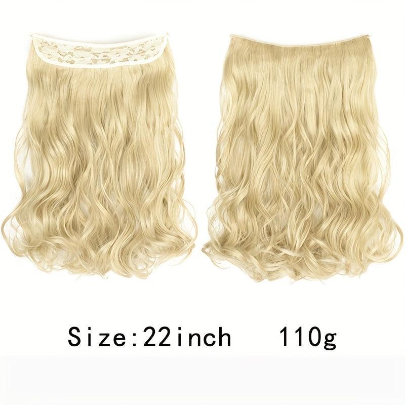 Invisible Wire Hair Extensions Transparent Headband Curly Wavy Hairpiece