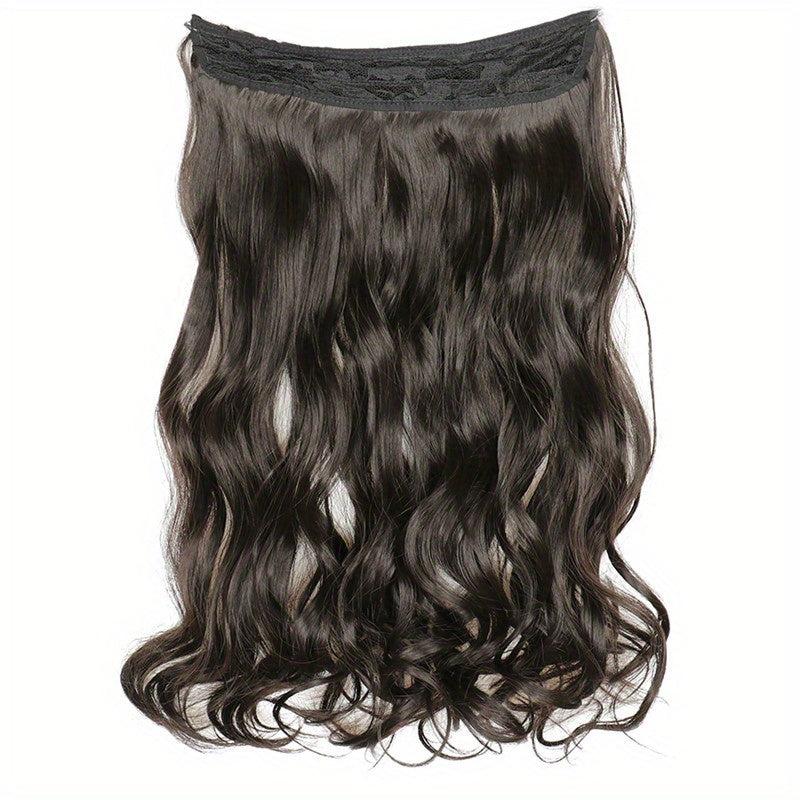 Invisible Wire Hair Extensions Transparent Headband Curly Wavy Hairpiece