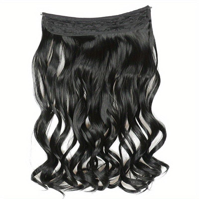 Invisible Wire Hair Extensions Transparent Headband Curly Wavy Hairpiece