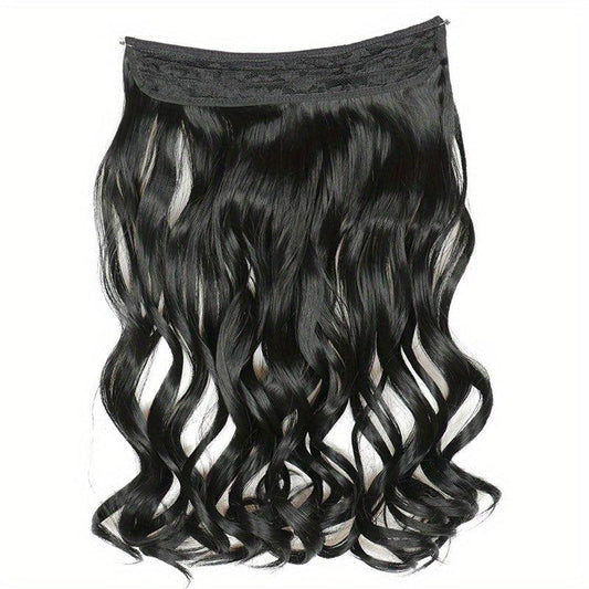 Invisible Wire Hair Extensions Transparent Headband Curly Wavy Hairpiece