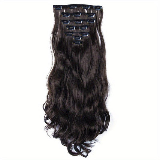 7pcs Clip-In Curly Wavy Hair Extensions 55-88cm Long