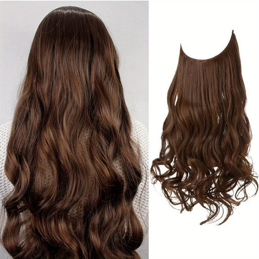 Long Wavy Curly Synthetic Hair Extension with Adjustable Transparent Headband