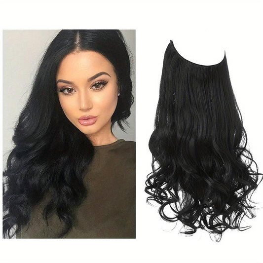 Long Wavy Curly Synthetic Hair Extension with Adjustable Transparent Headband