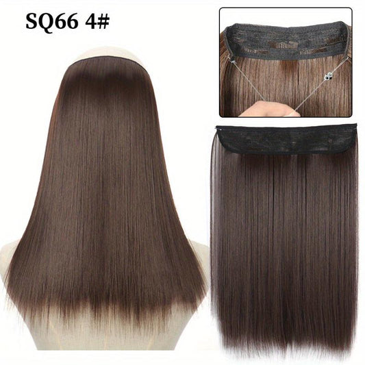Long Straight Hair Extensions Invisible Wire Adjustable Size