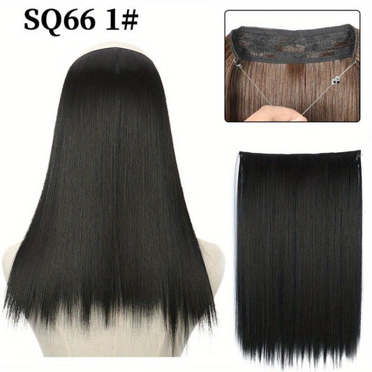 Long Straight Hair Extensions Invisible Wire Adjustable Size