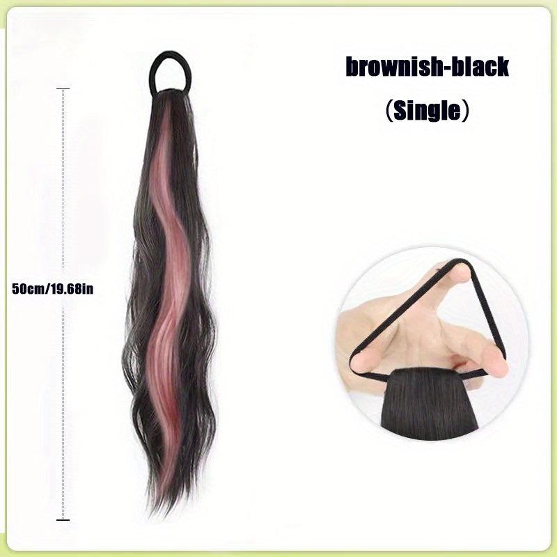 Long Curly Wavy Ponytail Extensions Natural Looking For Daily Use