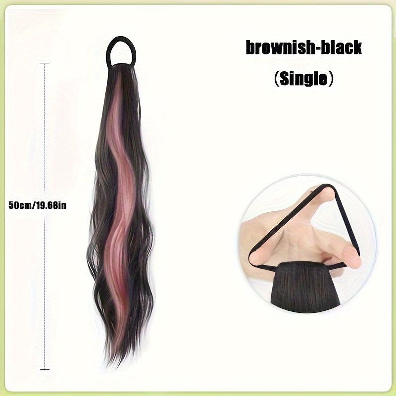 Long Curly Wavy Ponytail Extensions Natural Looking For Daily Use