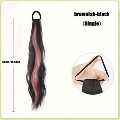 Long Curly Wavy Ponytail Extensions Natural Looking For Daily Use
