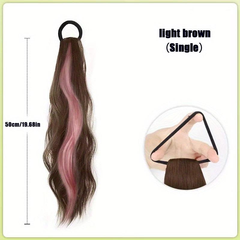 Long Curly Wavy Ponytail Extensions Natural Looking For Daily Use