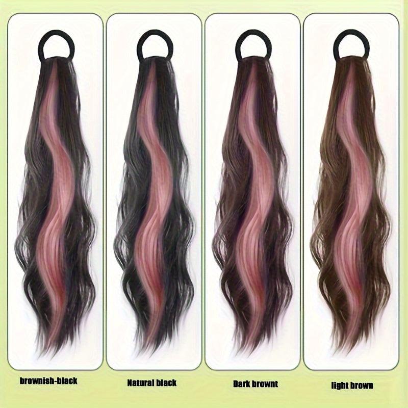 Long Curly Wavy Ponytail Extensions Natural Looking For Daily Use