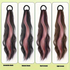 Long Curly Wavy Ponytail Extensions Natural Looking For Daily Use