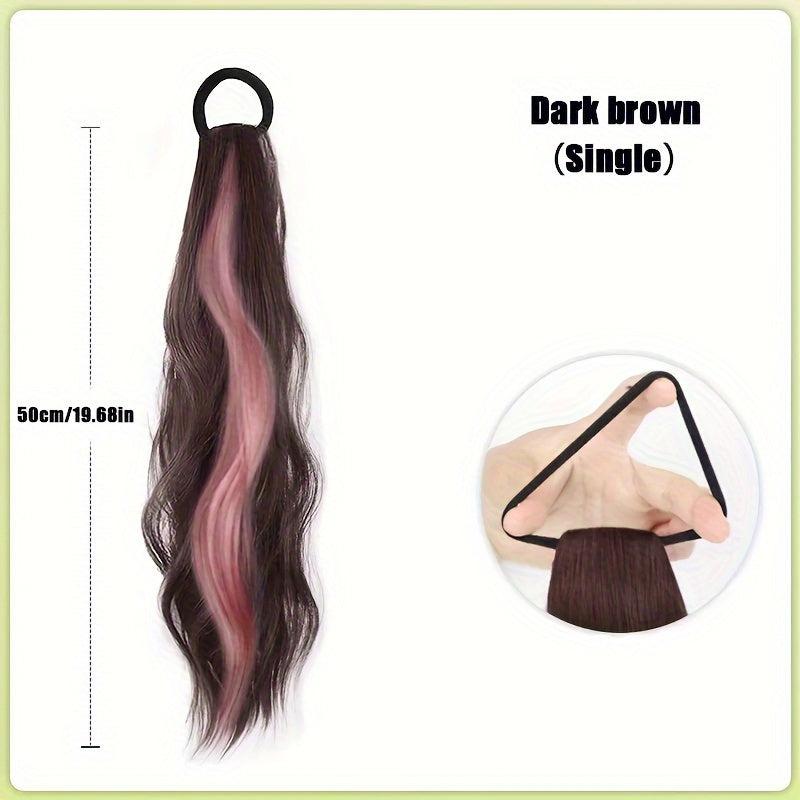 Long Curly Wavy Ponytail Extensions Natural Looking For Daily Use