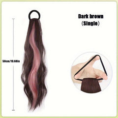 Long Curly Wavy Ponytail Extensions Natural Looking For Daily Use