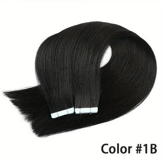 20pcs 1 Pack Straight Human Hair Tape In Extensions 40 66 04cm Natural 1B