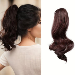 Highlight Long Wavy Ponytail Extensions Synthetic Clip In Hair Extensions