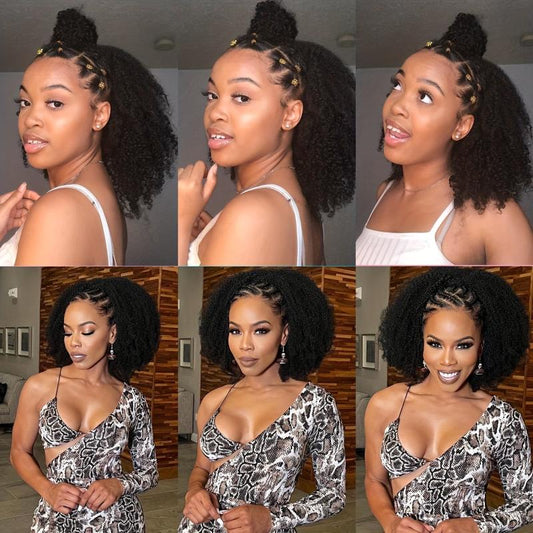 8pcs Kinky Curly Clip Ins 8A Brazilian Human Hair Full Head 3c 4a Natural 8pcs