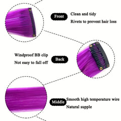 12 Pcs Clip On Hair Extensions Y2K Colored Streaks